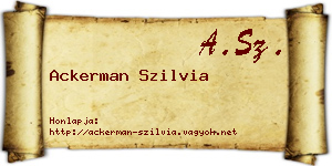 Ackerman Szilvia névjegykártya